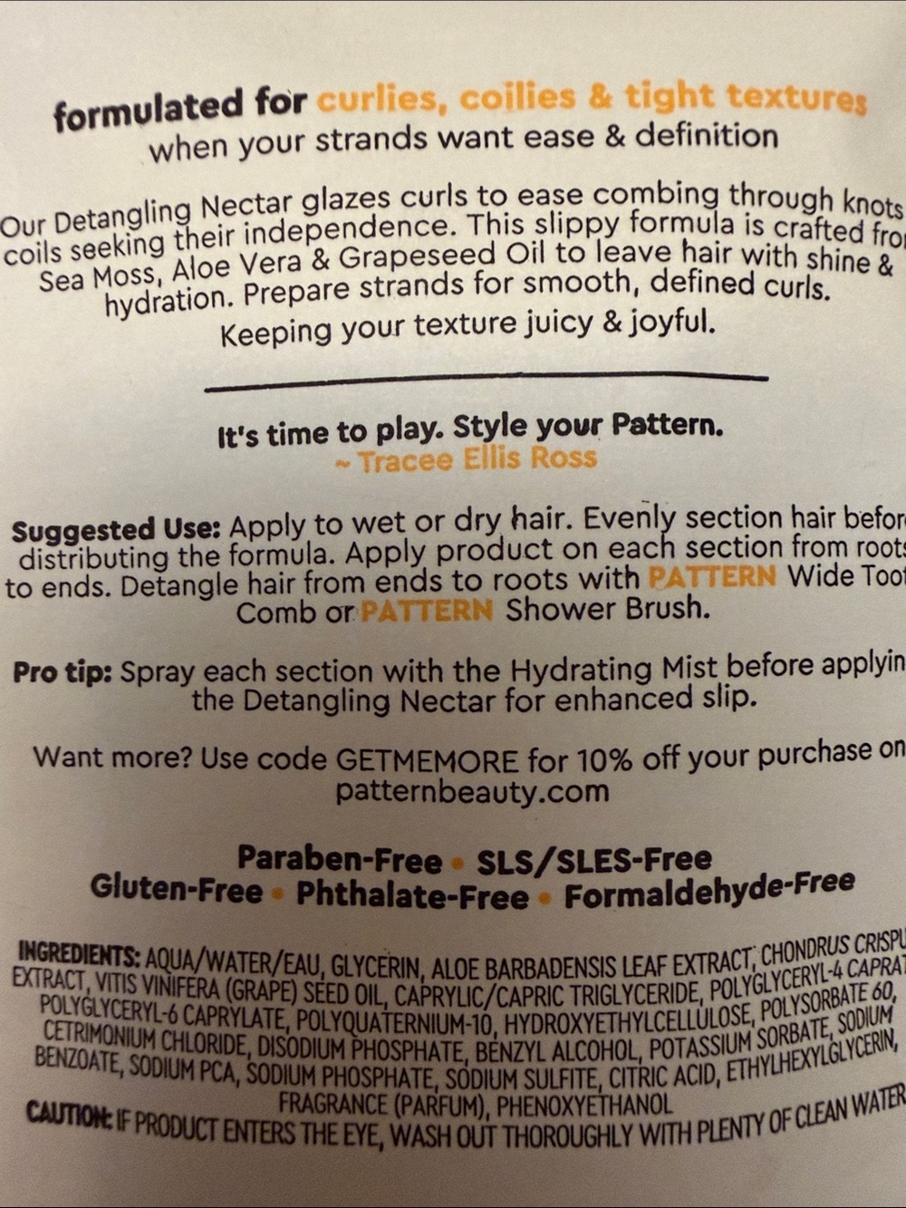 NEWπΈ PATTERN BEAUTY TRIO-MOISTURE MILK, DETANGLING NECTAR & LEAVE IN CONDITIONER - Picture 7 of 10